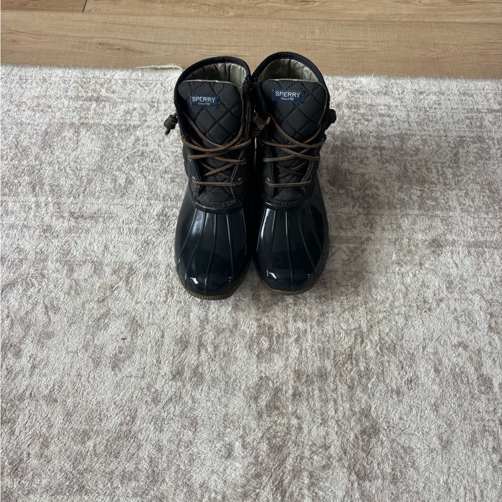 Sperry Black and Brown Waterproof Boots